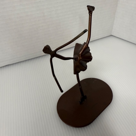 Handmade Welded Metal Figure Skater Sculpture Folk Art 6” Unique - Picture 2 of 8